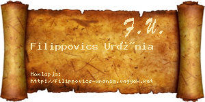 Filippovics Uránia névjegykártya