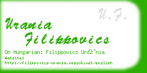 urania filippovics business card